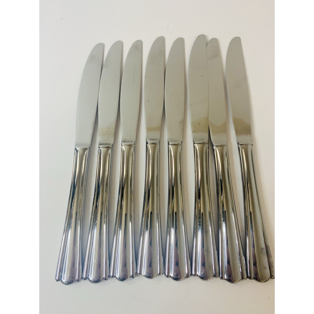 Hampton Silversmiths CENTRAL Stainless Glossy Dinner Knives Flatware Set Of 8